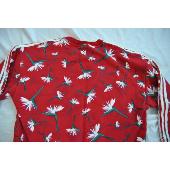 Adidas Thebe Magugu Womens Crewneck Sweatshirt Birds Of Paradise Red Medium - Picture 6 of 8